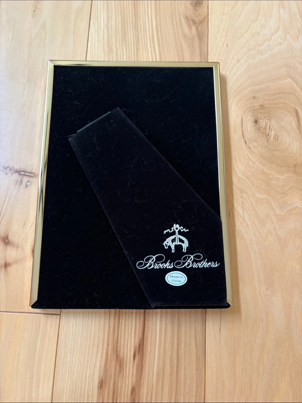 Brooks Brothers White and Gold Polished Photo Frame